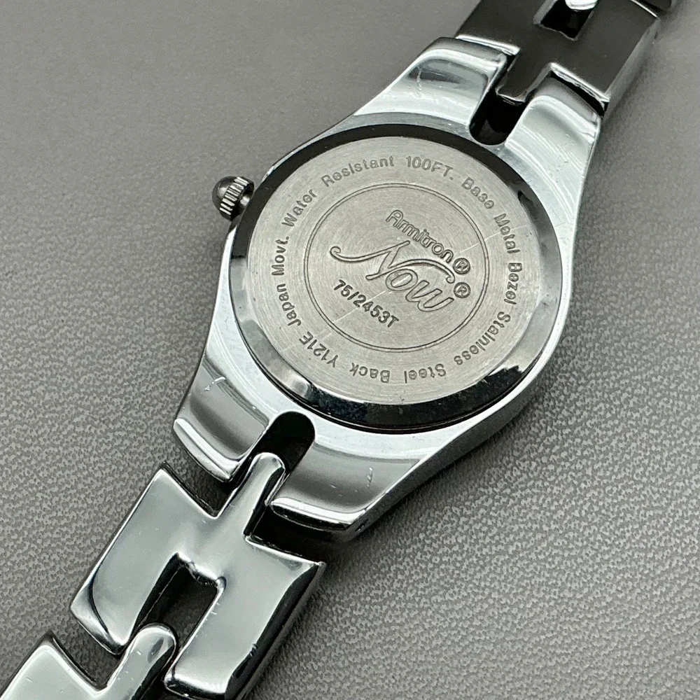 Armitron Watch Women's 75/2453T Silver Tone Iridescent Dial 22mm NEW BATTERY